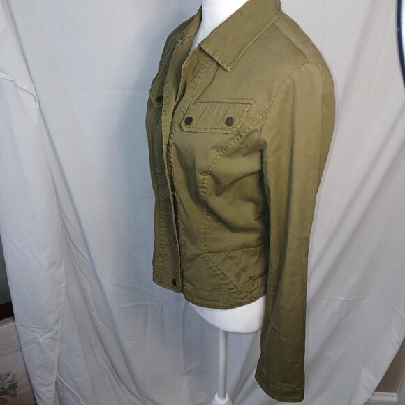 ETCETERA FITTED ARMY GREEN SHORT JACKET, SNAP FRONT,  WOMENS SIZE 0 - Picture 3 of 7